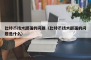 比特币技术层面的问题（比特币技术层面的问题是什么）