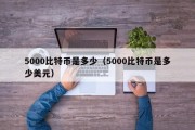 5000比特币是多少（5000比特币是多少美元）